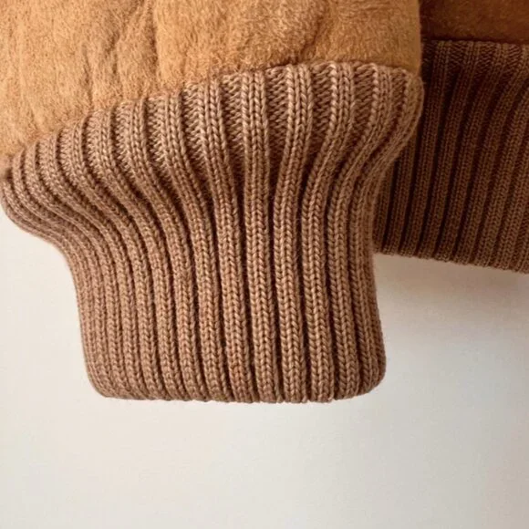 Vintage Suede and Shearling Bomber Jacket